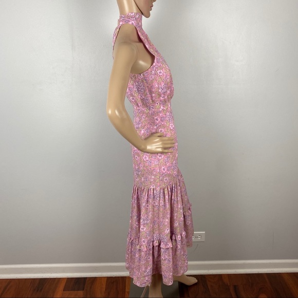 NEW LIKELY PINK FLORAL MIDI DRESS - Picture 6 of 9